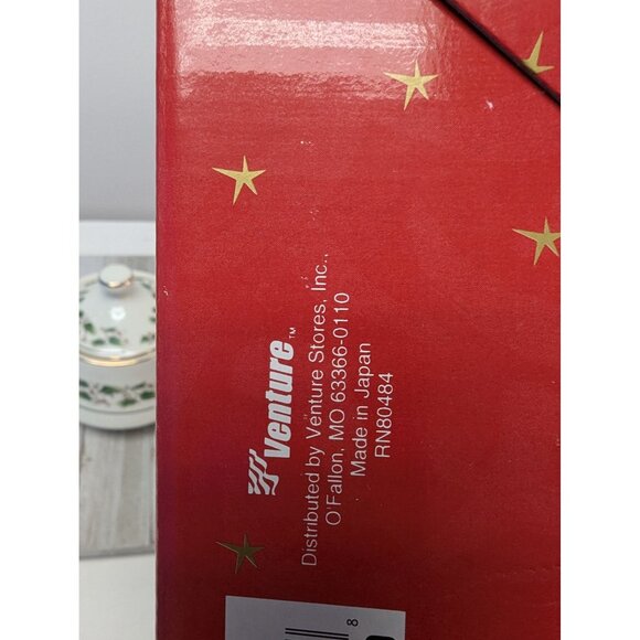 Porcelain Creamer Sugar Bowl Set "A Season Of Wonder" Christmas Holly Design - Picture 12 of 12